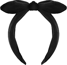 Обруч для волосся тканинний FA-5698, чорний із бантом - Donegal — фото N1