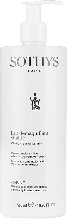 Очищаюче молочко для нормальної, комбінованої шкіри обличчя з екстрактом грейпфрута - Sothys Vitality Cleansing Milk  — фото N2