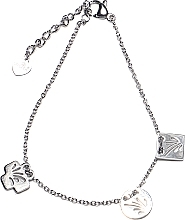 Парфумерія, косметика Браслет жіночий, квадрат, коло і хрест, сріблястий - Lolita Accessories