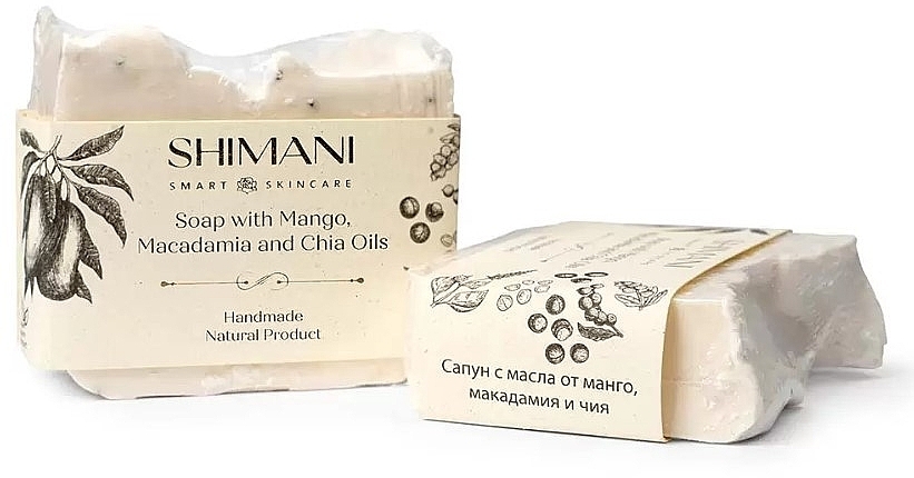 Натуральное мыло ручной работы для тела и рук с маслами манго, макадамии и чиа - Shimani Smart Skincare Handmade Natural Product — фото N1