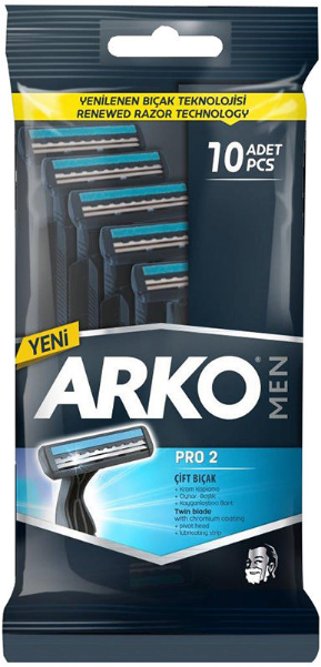 Станок для гоління "T2 Pro Double", 10 шт. - Arko Men — фото N1