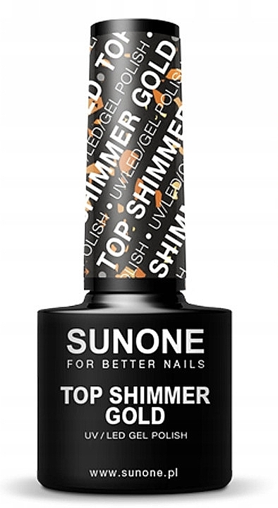 Топ с шиммером для гель-лака - Sunone Top Shimmer Gold — фото N1