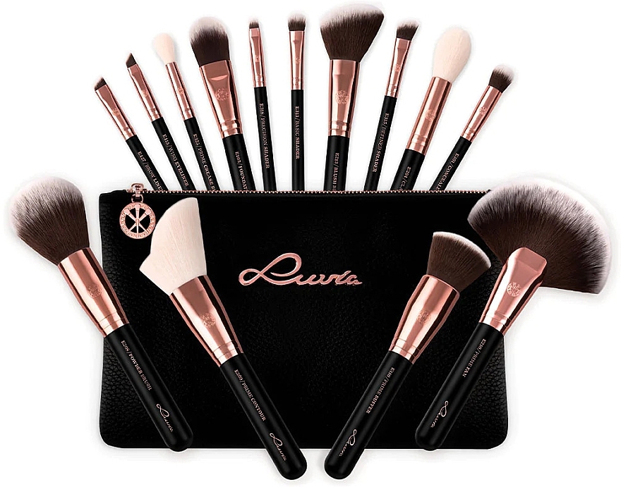 Набір пензлів для макіяжу, 14 шт. - Luvia Cosmetics Black Diamond Essential Brushes Set — фото N1