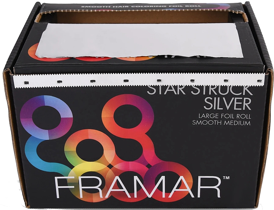 Фольга для перукарів у ролоні, 487 м - Framar Large Roll Medium Star Struck Silver — фото N2