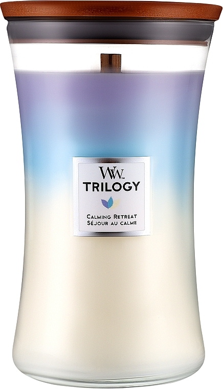 Ароматическая свеча в стакане - Woodwick Hourglass Trilogy Candle Calming Retreat  — фото N1