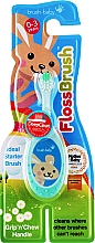 Зубная щетка "Flossbrush", 0-3 лет, зеленая - Brush-Baby — фото N1