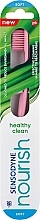 Зубна щітка, м'яка, рожева - Sensodyne Nourish Healthy Clean Soft Toothbrush — фото N1
