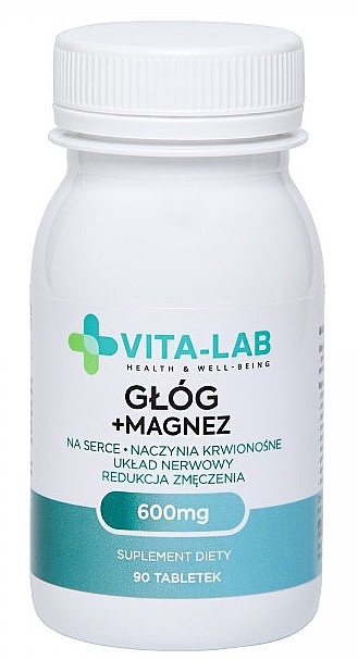 Харчова добавка "Глід + магній" - Vita-Lab Hawthorn 600 + Magnesium — фото N1
