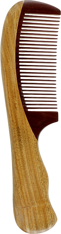 Расческа CS373 для волос, деревянный сандал комби с ручкой - Cosmo Shop — фото N1
