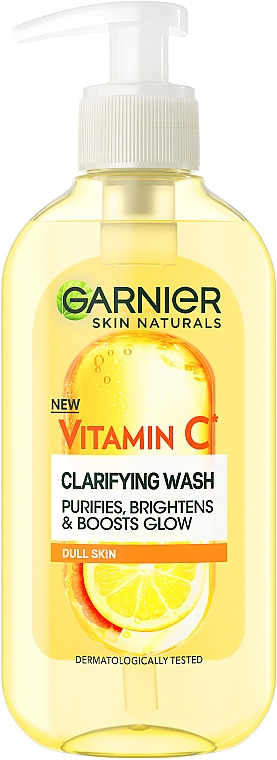 Очищающий гель для умывания с витамином С для тусклой кожи лица, с эффектом сияния и выравнивания тона - Garnier Naturals Vitamin C Cleansing Gel 