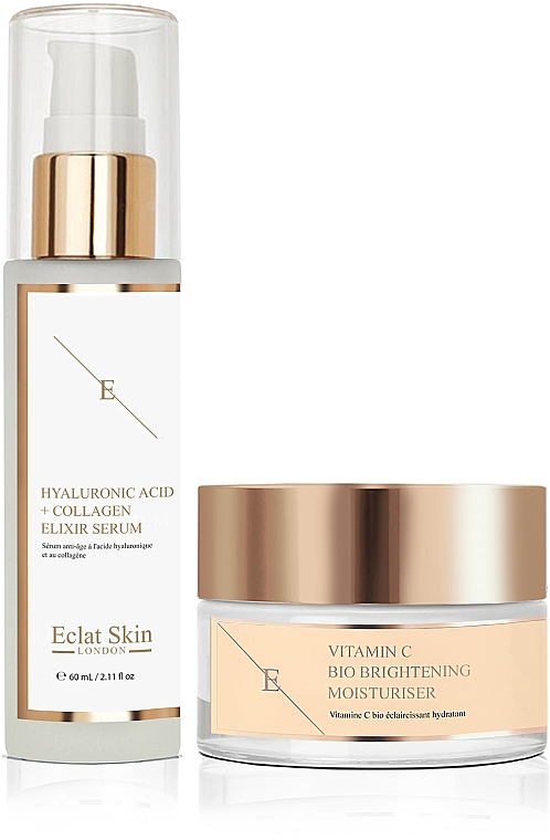 Набір - Eclat Skin London Hyaluronic + Collagen + Vitamin C Bio Giftset (ser/60ml + cr/50ml) — фото N1