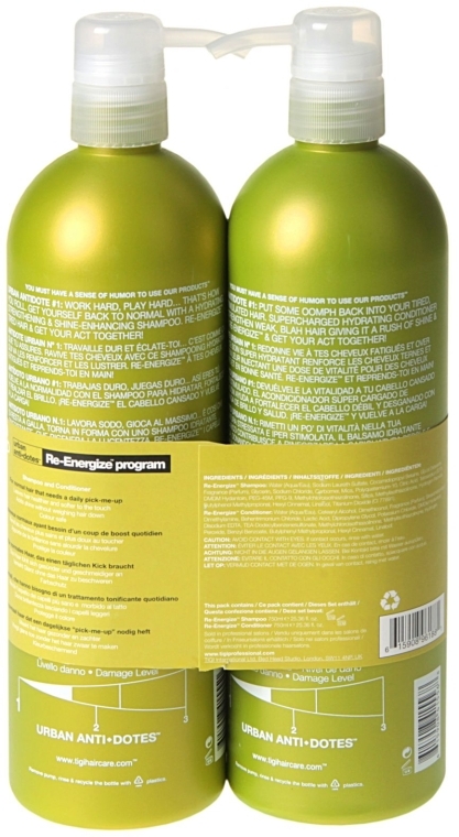 Набор - Tigi Bed Head Re-energize (shm/750ml + cond/750ml) — фото N2