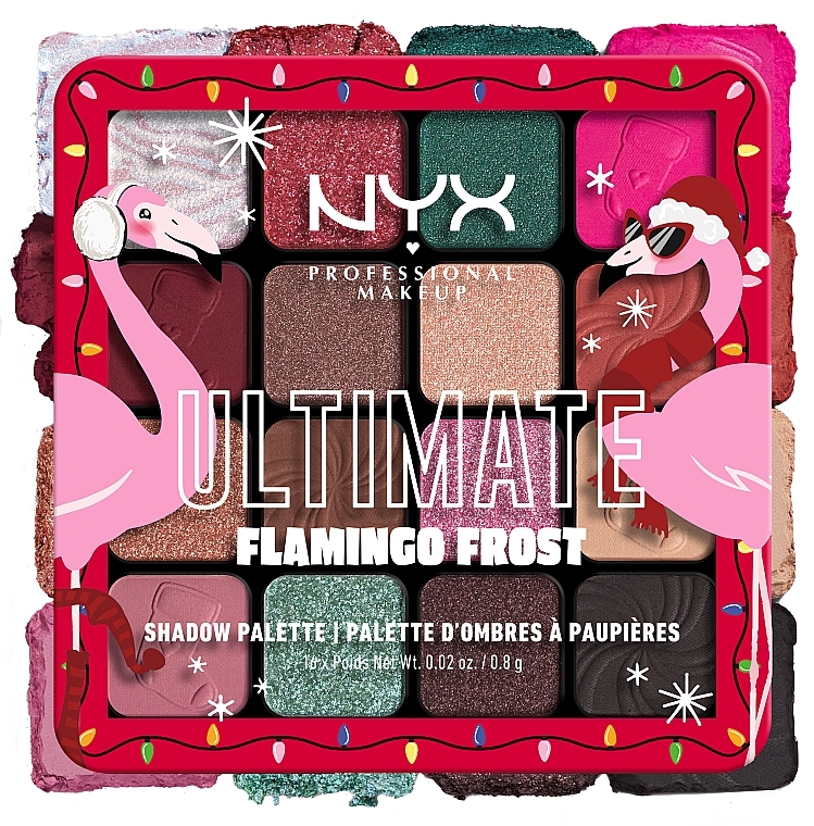 Палетка тіней для повік, 16 відтінків - NYX Professional Makeup Ultimate Flamingo Frost Eyeshadow Palette — фото N5