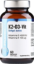 Вітамін K2 + D3 у желейних капсулах - Pharmovit Clean Label K2 + D3-Vit Softgel Active — фото N1