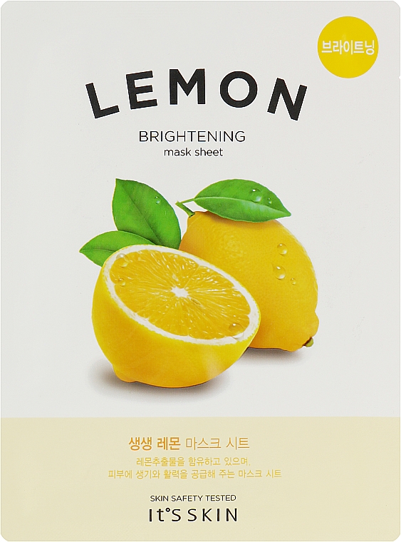 Тонізувальна тканинна маска з лимоном - It's Skin The Fresh Mask Sheet Lemon — фото N1