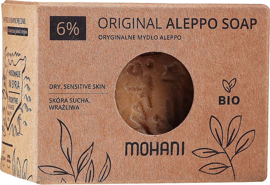 Мыло алеппское c лавровым маслом 6% - Mohani Original Aleppo Soap 6% — фото N1