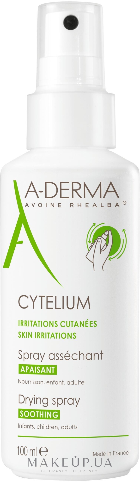 Спрей підсушуючий і заспокійливий для подразненої шкіри обличчя і тіла - A-Derma Cytelium Spray — фото 100ml