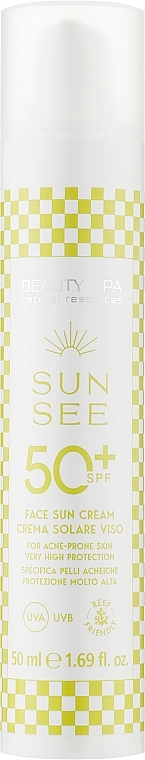 Сонцезахисний крем SPF 50 для жирної та комбінованої шкіри обличчя - Beauty Spa Sun See Face Sun Cream — фото N1