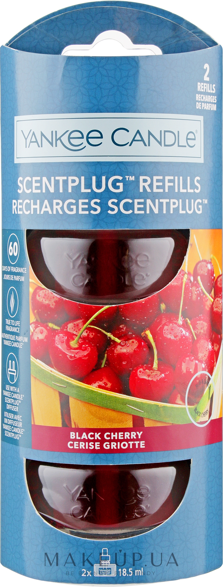 Сменный блок для электрической аромалампы - Yankee Candle Black Cherry Refill Scent Plug — фото 2x18.5ml