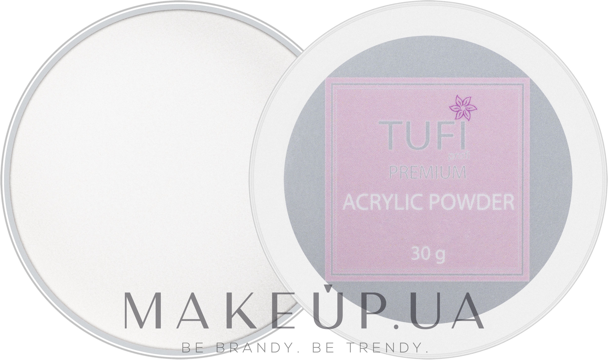 Акрилова пудра камуфлювальна, 30 г - Tufi Profi Premium Acrylic Powder — фото 004 - White