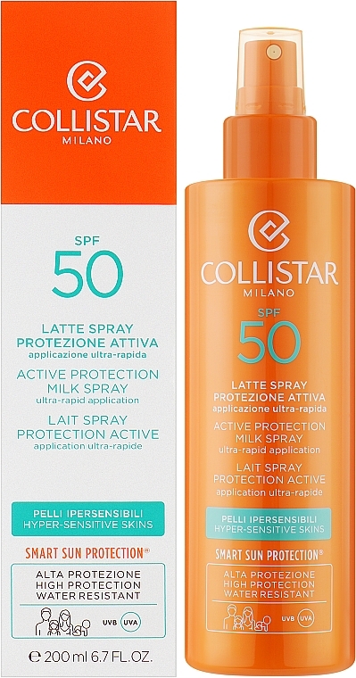 Солнцезащитный спрей SPF50 - Collistar Sun Care Active Protection Milk Spray Ultra-Rapid Application SPF50 — фото N2