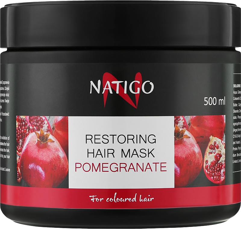 Восстанавливающая маска для волос "Гранат" - Natigo Strengthening Hair Mask — фото N1