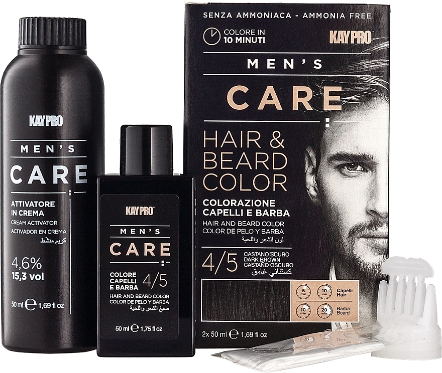 Набор для окрашивания волос и бороды - KayPro Men’s Care Hair & Beard Color Kit — фото N1