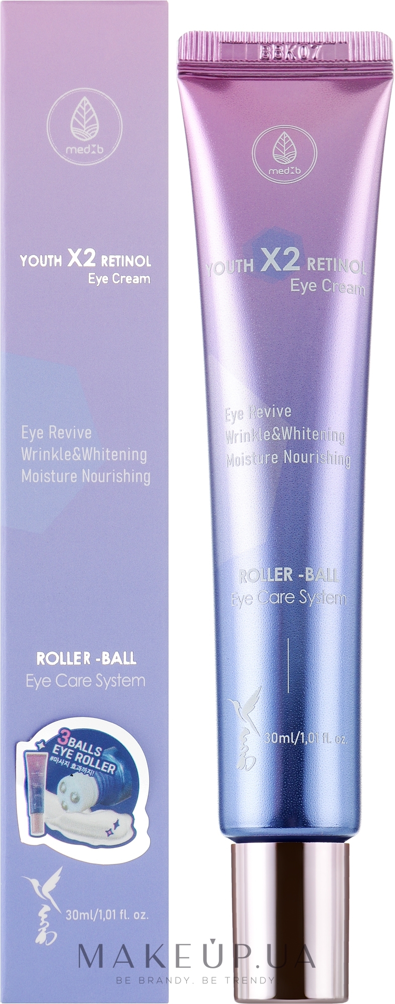 Крем для кожи вокруг глаз с роллером - Med В Youth X2 Retinol Roller-Ball — фото 30ml