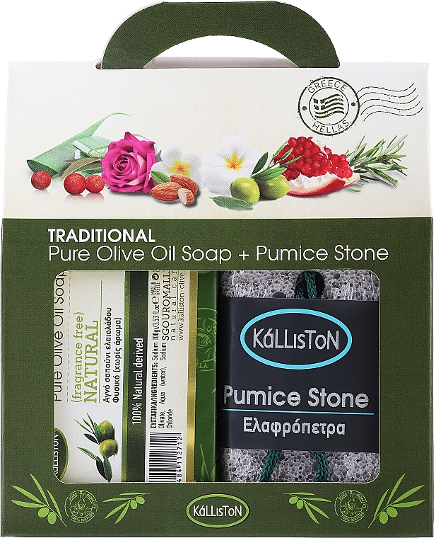 Набір, мило натуральне - Kalliston Gift Box (soap/100g + stone/1pcs) — фото N1
