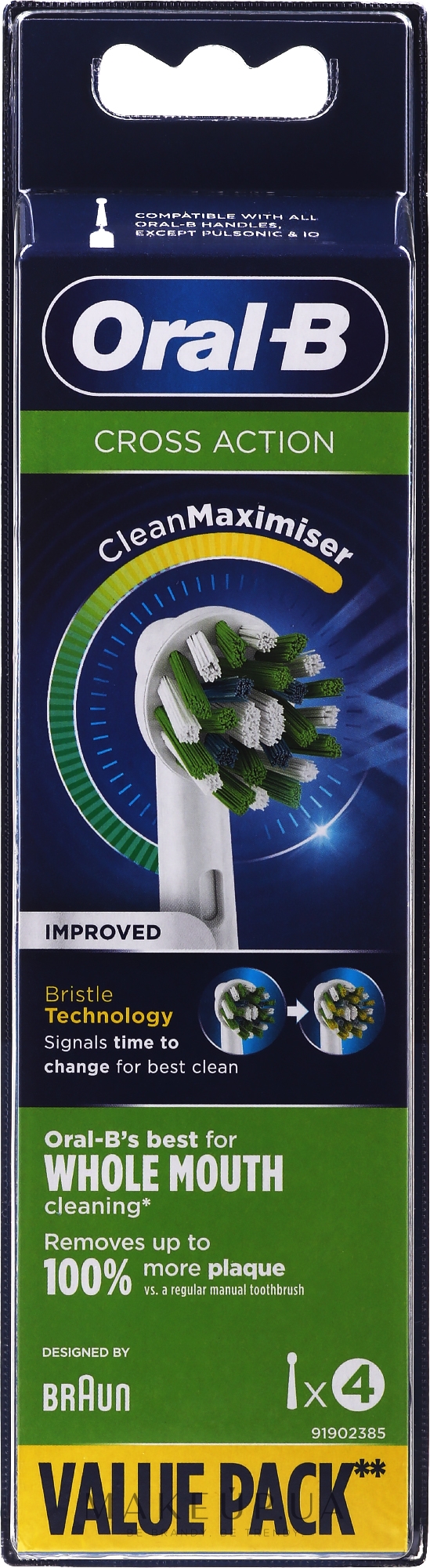 Сменная насадка для электрической зубной щетки, 4 шт. - Oral-B Cross Action Power Toothbrush Refill Heads — фото 4шт