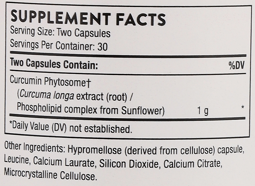 Диетическая добавка "Фитосома куркумина" 1000 мг, капсулы - Thorne Research Curcumin Phytosome 1000 mg — фото N3