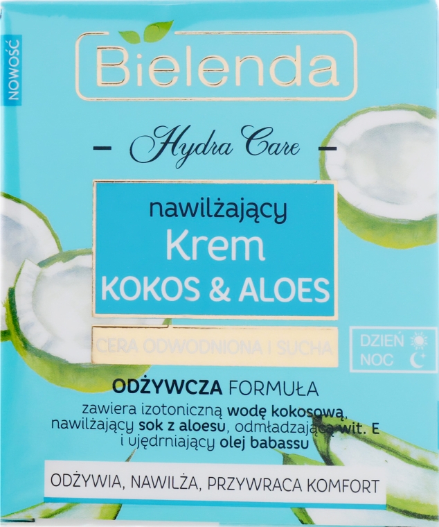Зволожувальний крем "Кокос і алое" для сухої шкіри - Bielenda Hydra Care Moisturizing Face Cream Coconut and Aloe Vera