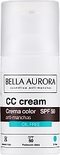 CC-крем для обличчя з SPF 50 для жирної та комбінованої шкіри - Bella Aurora CC Anti-Spot Cream SPF50 Oil Free — фото N1