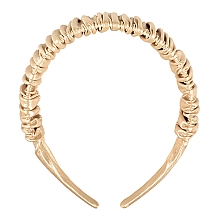 Ободок для волос, золотой "Fold Pattern" - MAKEUP Hair Hoop Band Leather Gold  — фото N1