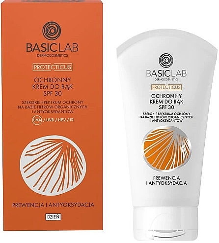 Захисний крем для рук - BasicLab Dermocosmetics Protecticus SPF 30 — фото N1