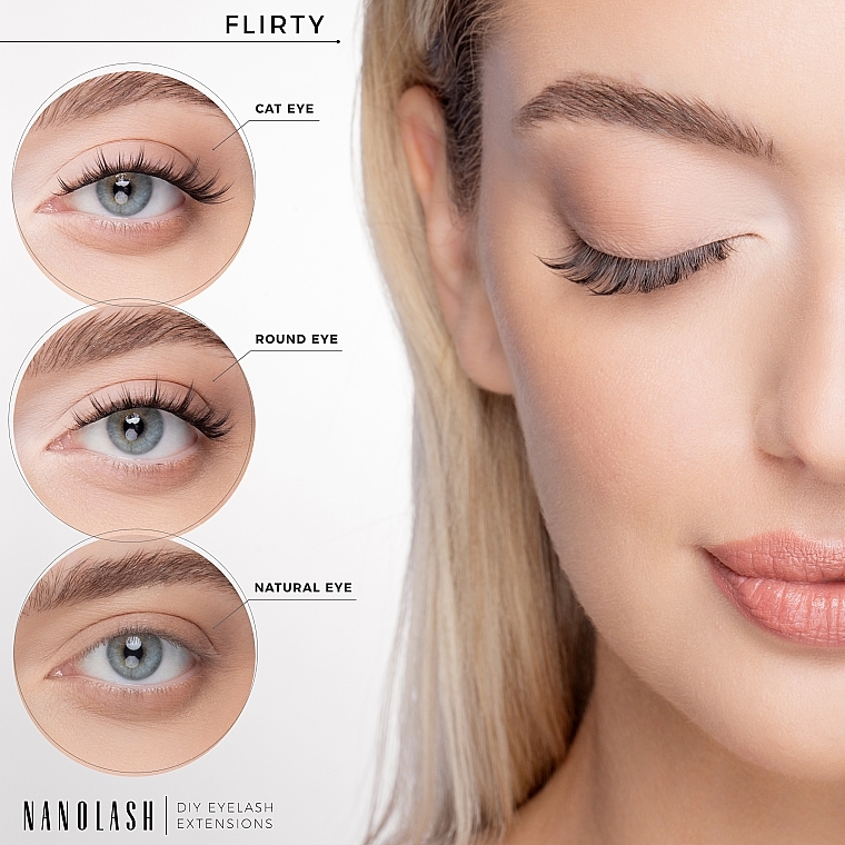 Накладные ресницы - Nanolash Diy Eyelash Extensions Flirty — фото N4