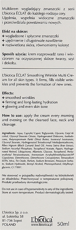 Крем для лица от морщин - L'biotica Eclat Clow Cream  — фото N5