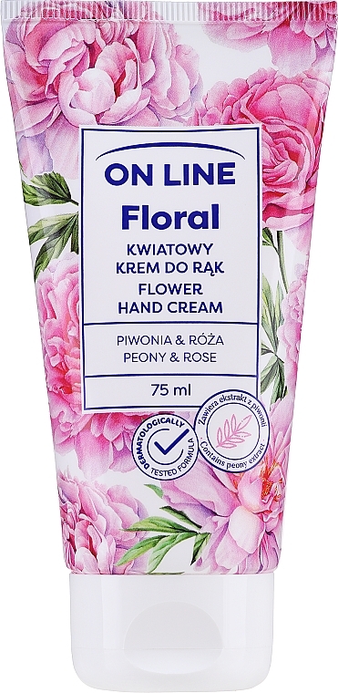 Крем для рук "Півонія і троянда" - On Line Floral Flower Peony & Rose Hand Cream — фото N1