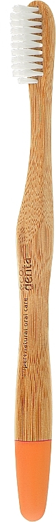 Бамбуковая зубная щетка, мягкая, оранжевая - Ecodenta Bamboo Toothbrush Soft — фото N1