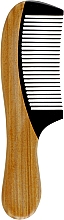 Расческа CS378 для волос, деревянный сандал комби с ручкой, черный - Cosmo Shop — фото N1