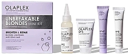 Парфумерія, косметика УЦІНКА Набір - Olaplex Unbeakable Blondes Mini Kit (elixir/40ml + elixir/30ml + shm/20ml + mask/20ml) *