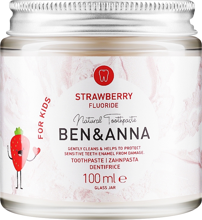 Зубная паста для детей "Клубника" - Ben&Anna Strawberry Toothpaste Gently Cleanse Children's Teeth — фото N1