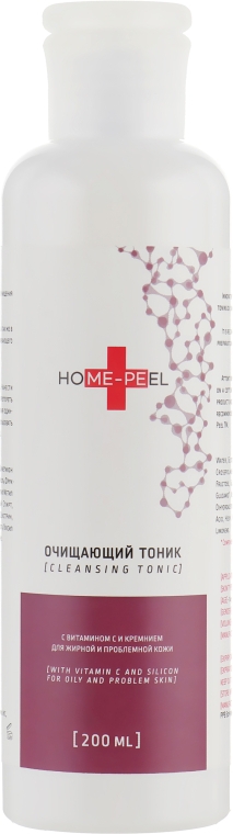 Очищувальний тонік з вітаміном С і кремнієм для жирної і проблемної шкіри - Home-Peel — фото N1