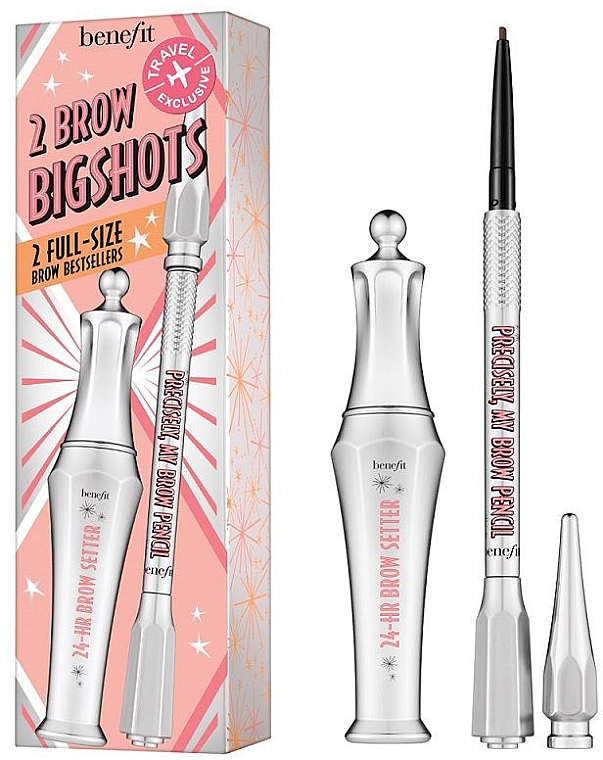 Набор - Benefit 2 Brow Bigshots Precisely 24H Brow Setter Duo (brow/pen/0.08g + brow/gel/7ml) — фото N1