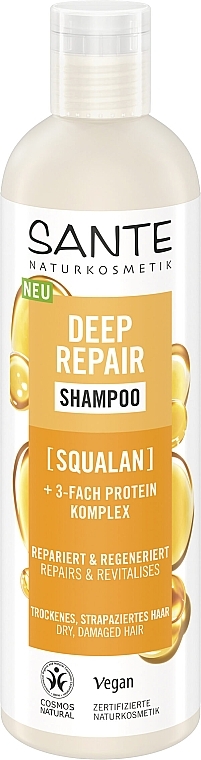 БІО-Шампунь для відновлення сухого пошкодженого волосся зі Скваланом - Sante Deep Repair Shampoo — фото N1