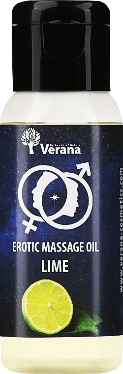 Масло для эротического массажа "Лайм" - Verana Erotic Massage Oil Lime — фото N1