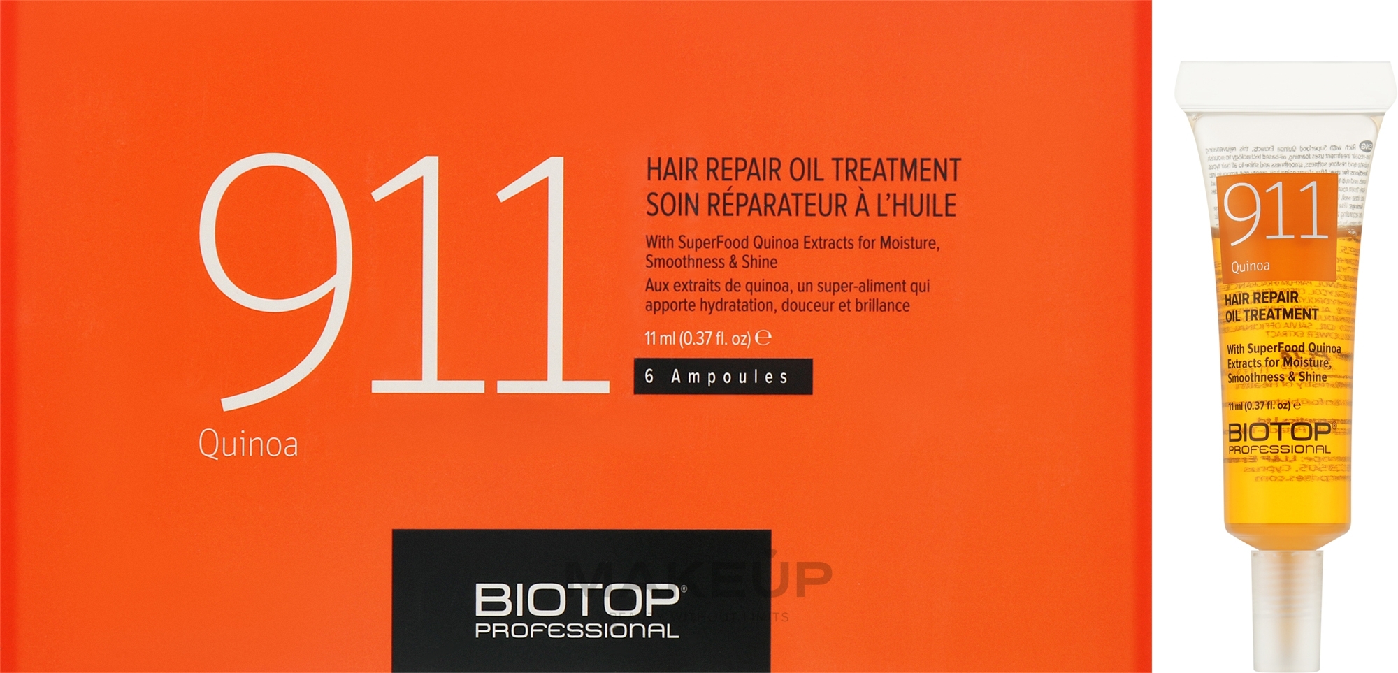 Масло для волос с протеинами киноа - Biotop 911 Hair Repair Ampoules — фото 6x11ml