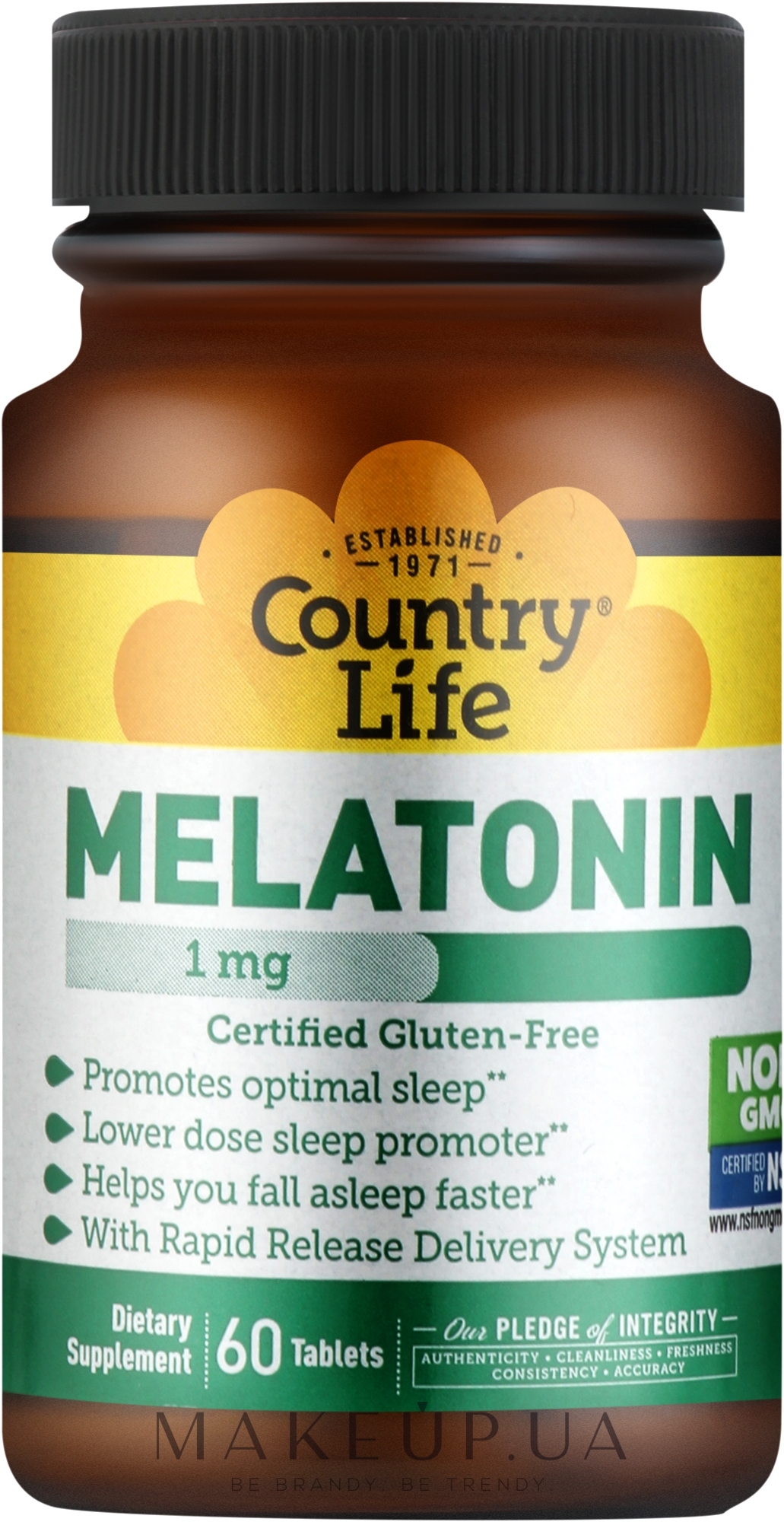 Витаминно-минеральный комплекс "Мелатонин. 3 мг." - Country Life Melatonin  — фото 60шт