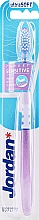 Парфумерія, косметика Зубна щітка для чутливих зубів та ясен, ультрам'яка, прозоро-фіолетова з квітами - Jordan Target Sensitive