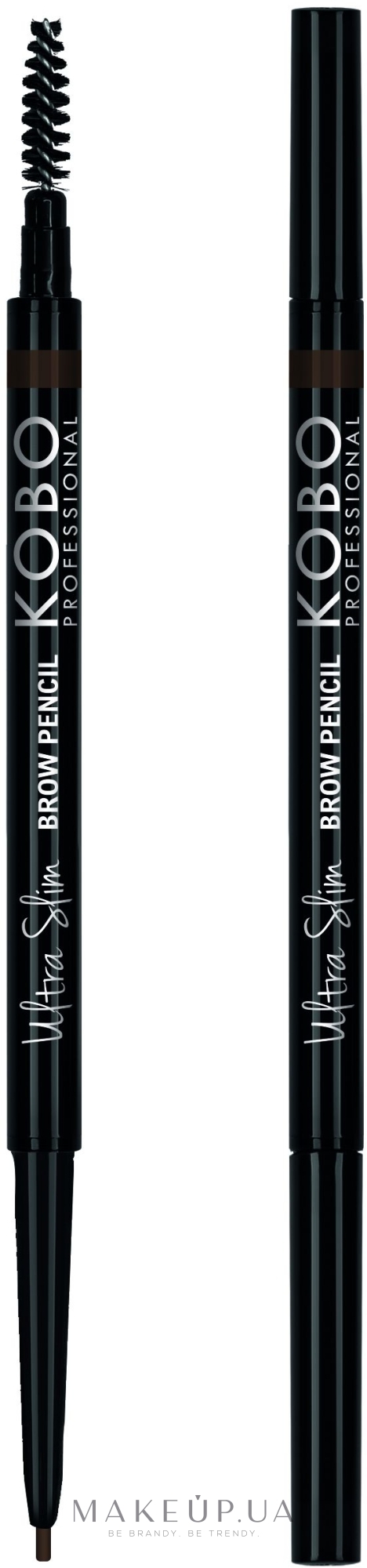 Карандаш для бровей с щеточкой - Kobo Professional Ultra Slim Brow Pencil — фото Dark
